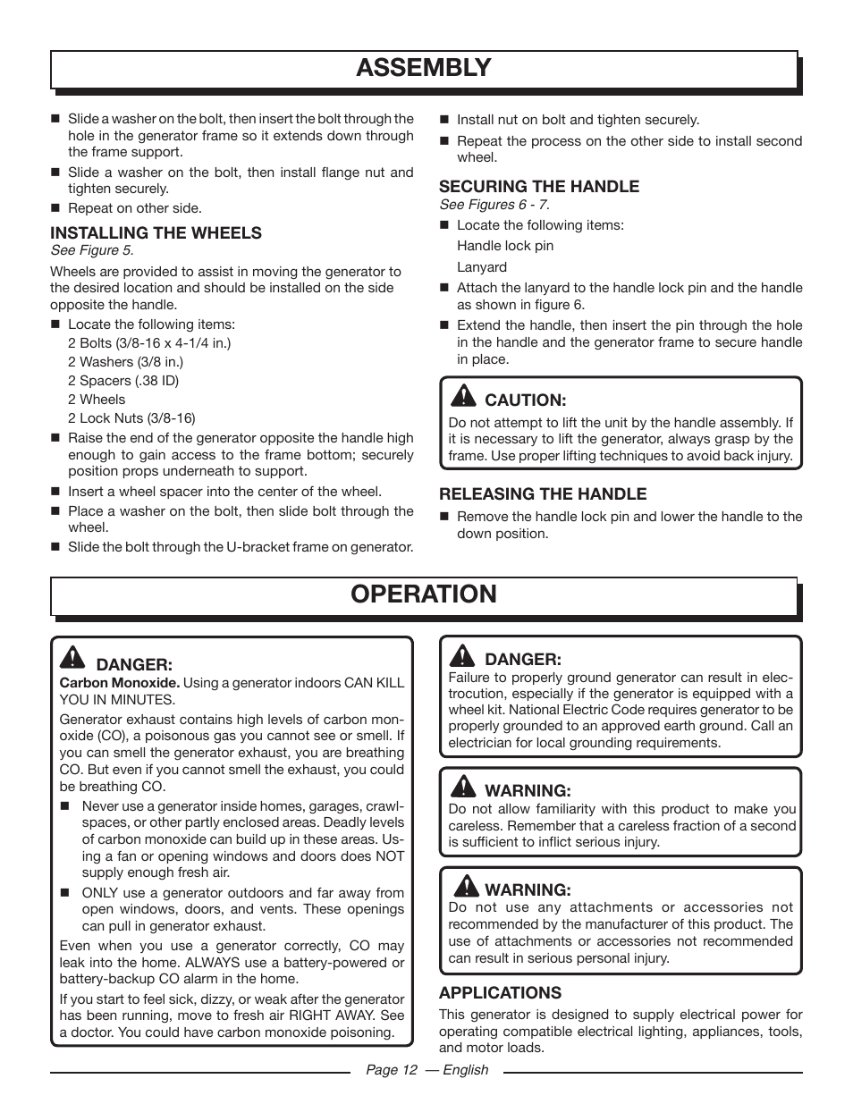 Assembly operation | Homelite UT903650 User Manual | Page 16 / 60