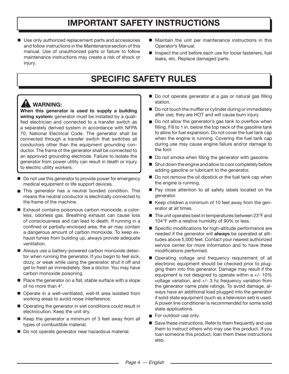 Homelite UT903650 User Manual | Page 8 / 60