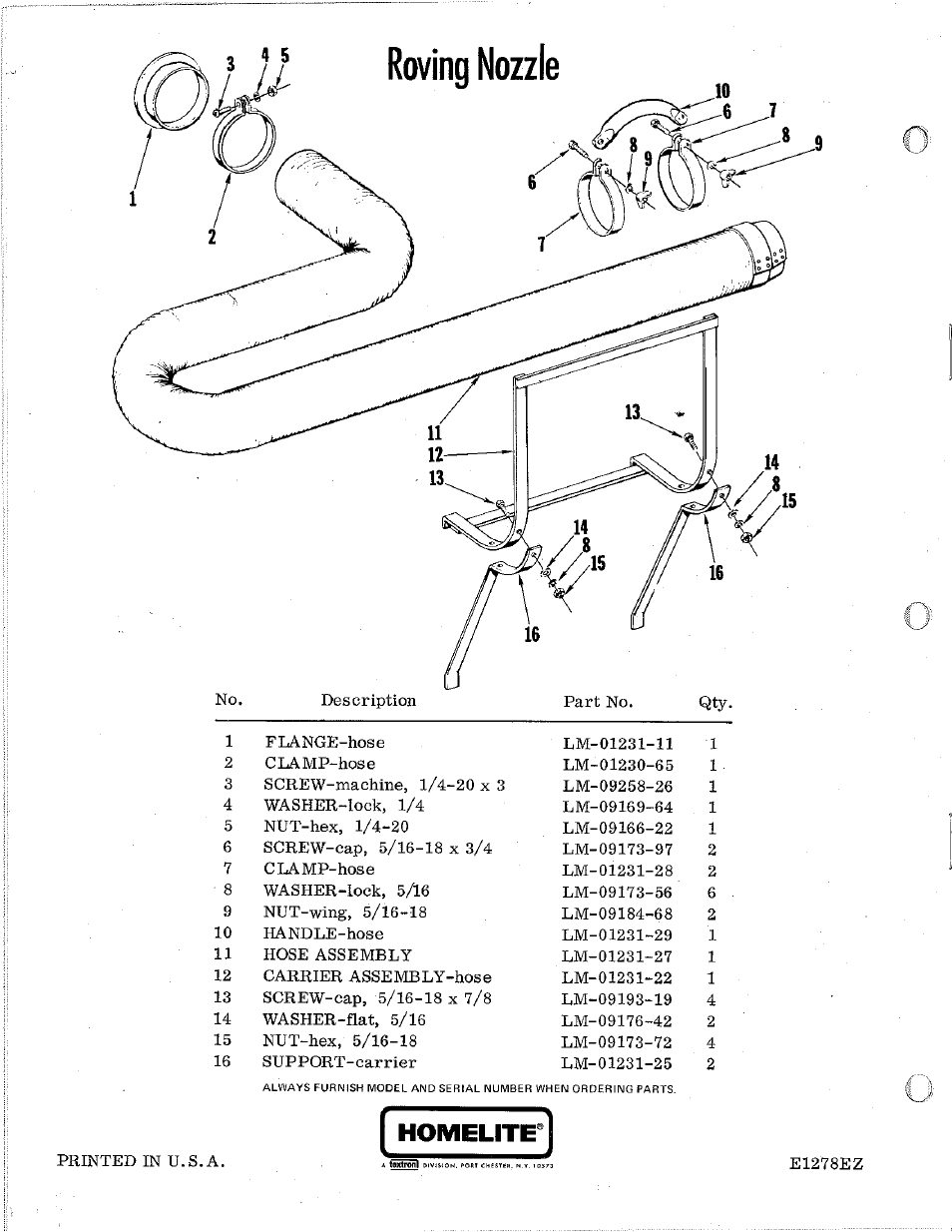 Homelite, Roving nozzle | Homelite LM-09904-47 User Manual | Page 12 / 12