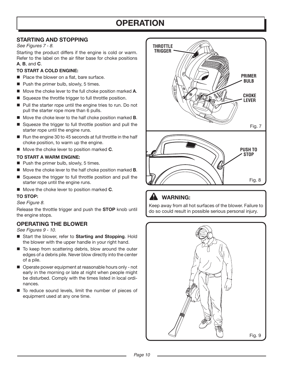Operation | Homelite VAC ATTACK II UT08934D User Manual | Page 10 / 18