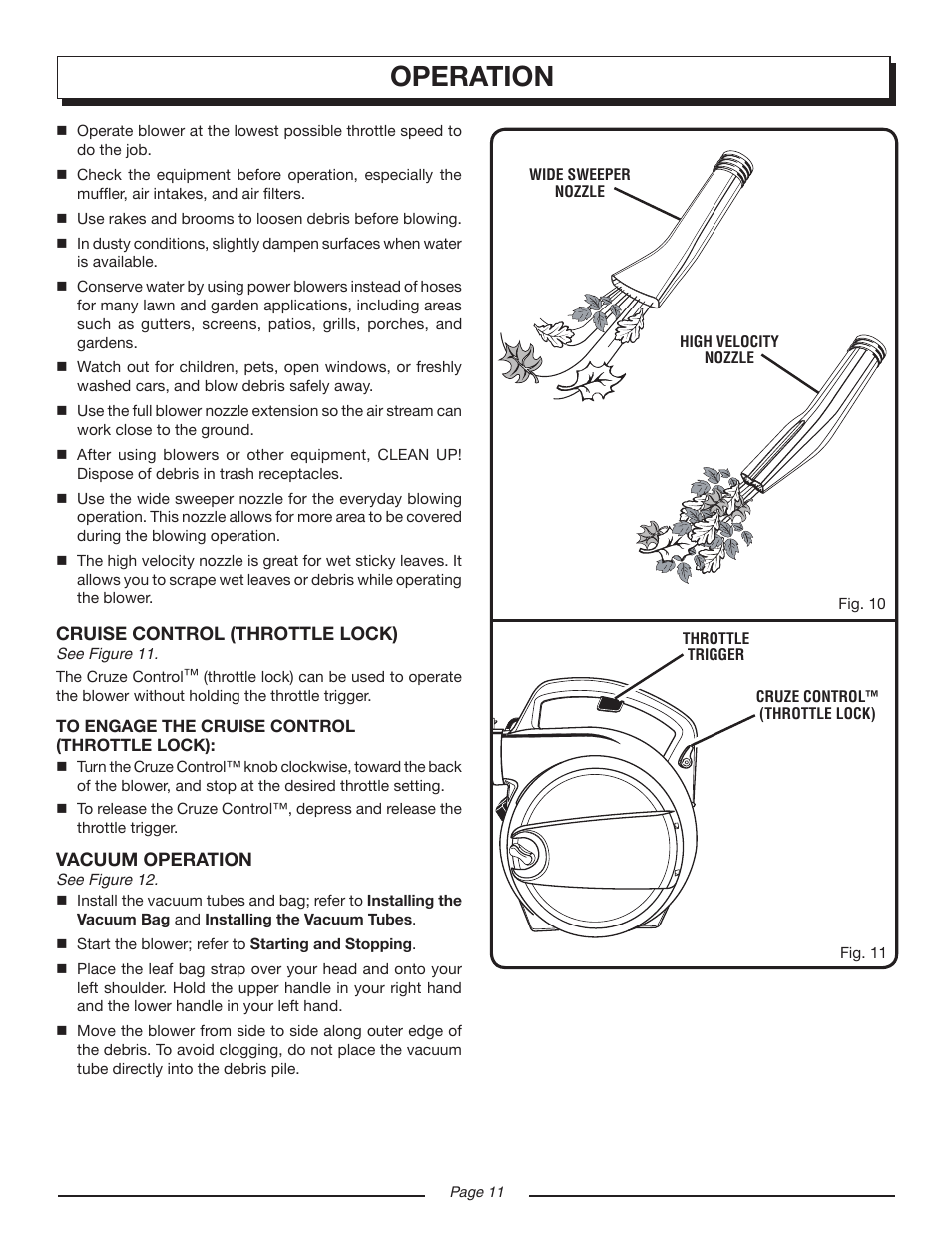 Operation | Homelite VAC ATTACK II UT08934D User Manual | Page 11 / 18