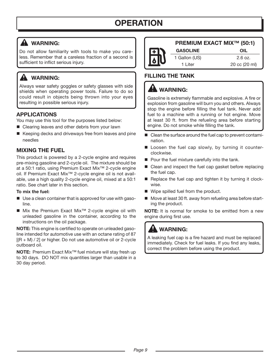 Operation | Homelite VAC ATTACK II UT08934D User Manual | Page 9 / 18