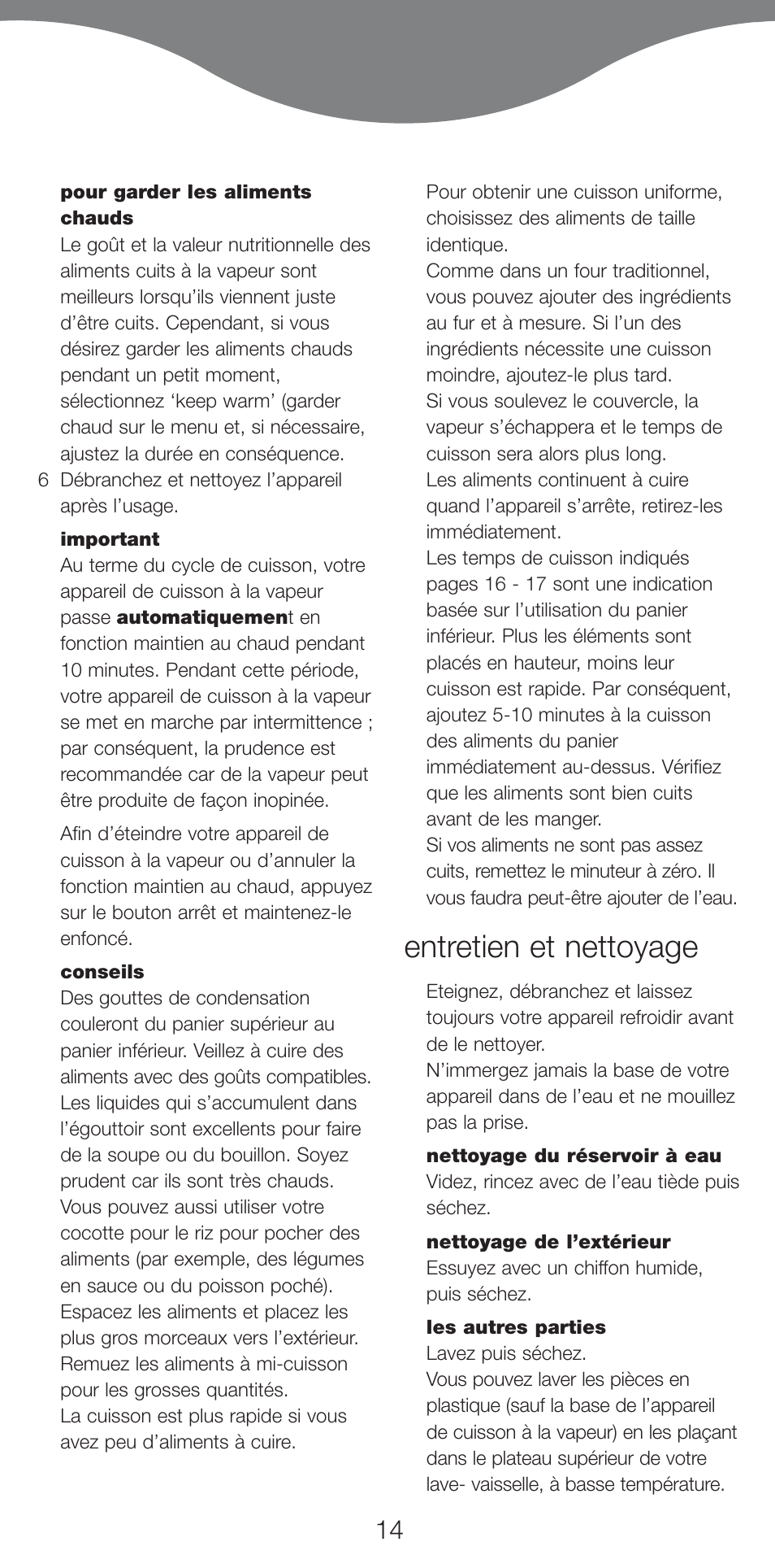 Entretien et nettoyage | Kenwood FS460 User Manual | Page 16 / 102