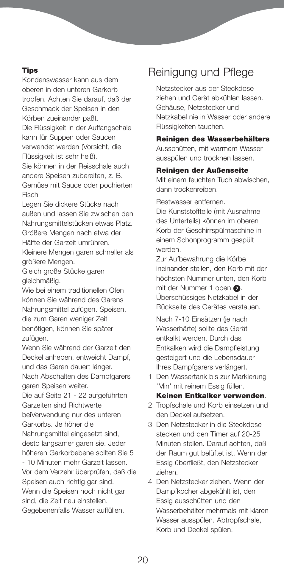 Reinigung und pflege | Kenwood FS460 User Manual | Page 22 / 102