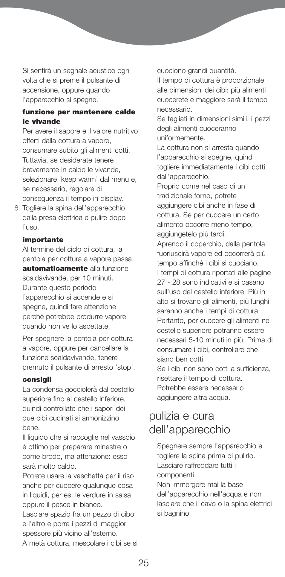 Pulizia e cura dell’apparecchio | Kenwood FS460 User Manual | Page 27 / 102