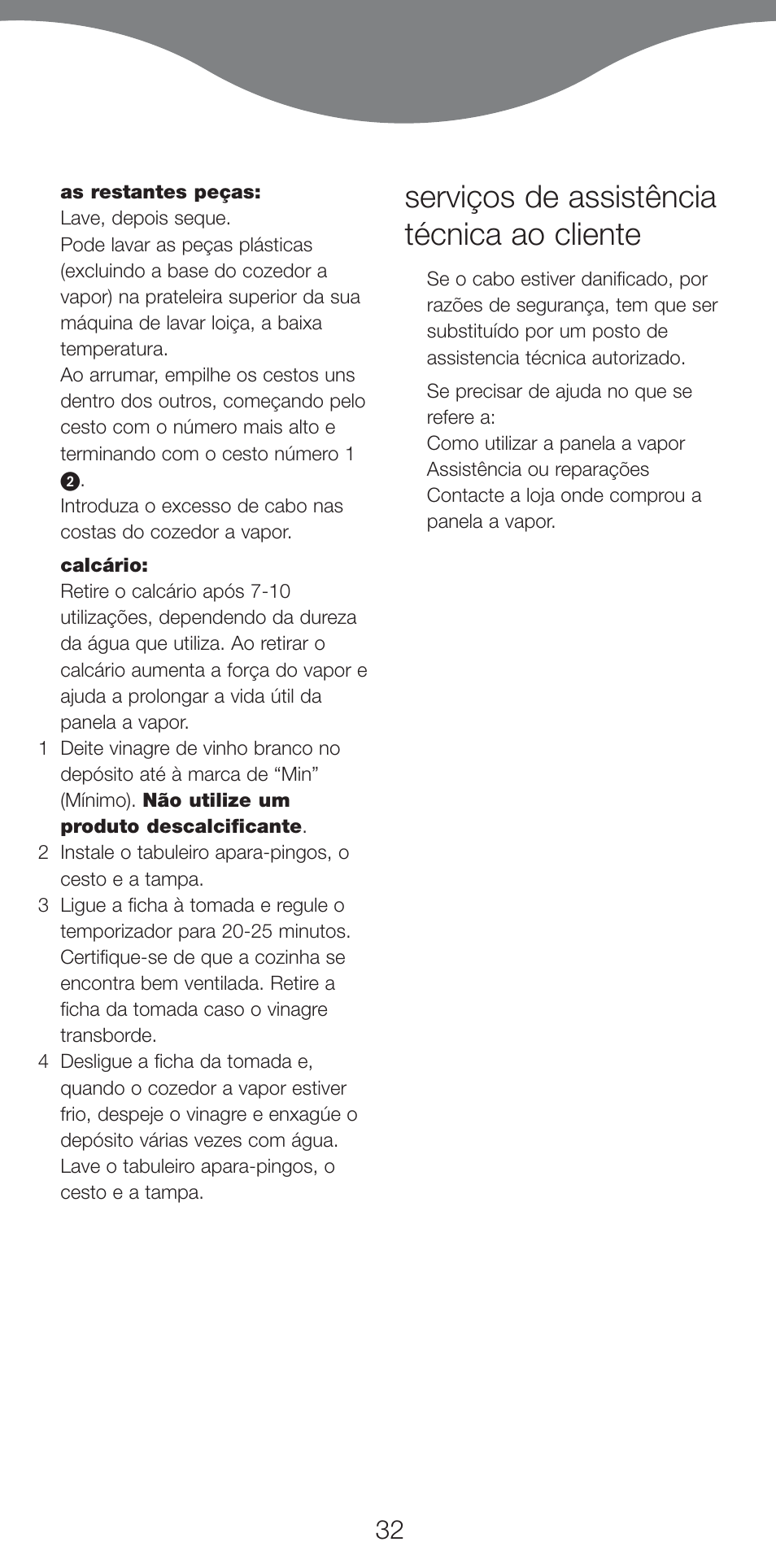 Serviços de assistência técnica ao cliente | Kenwood FS460 User Manual | Page 34 / 102