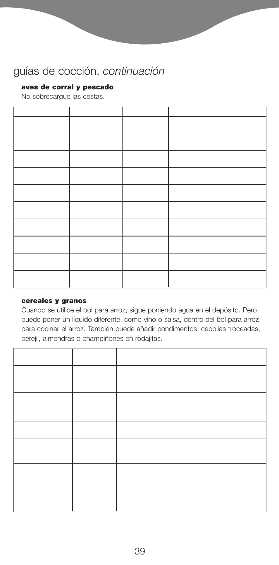 Guías de cocción, continuación | Kenwood FS460 User Manual | Page 41 / 102