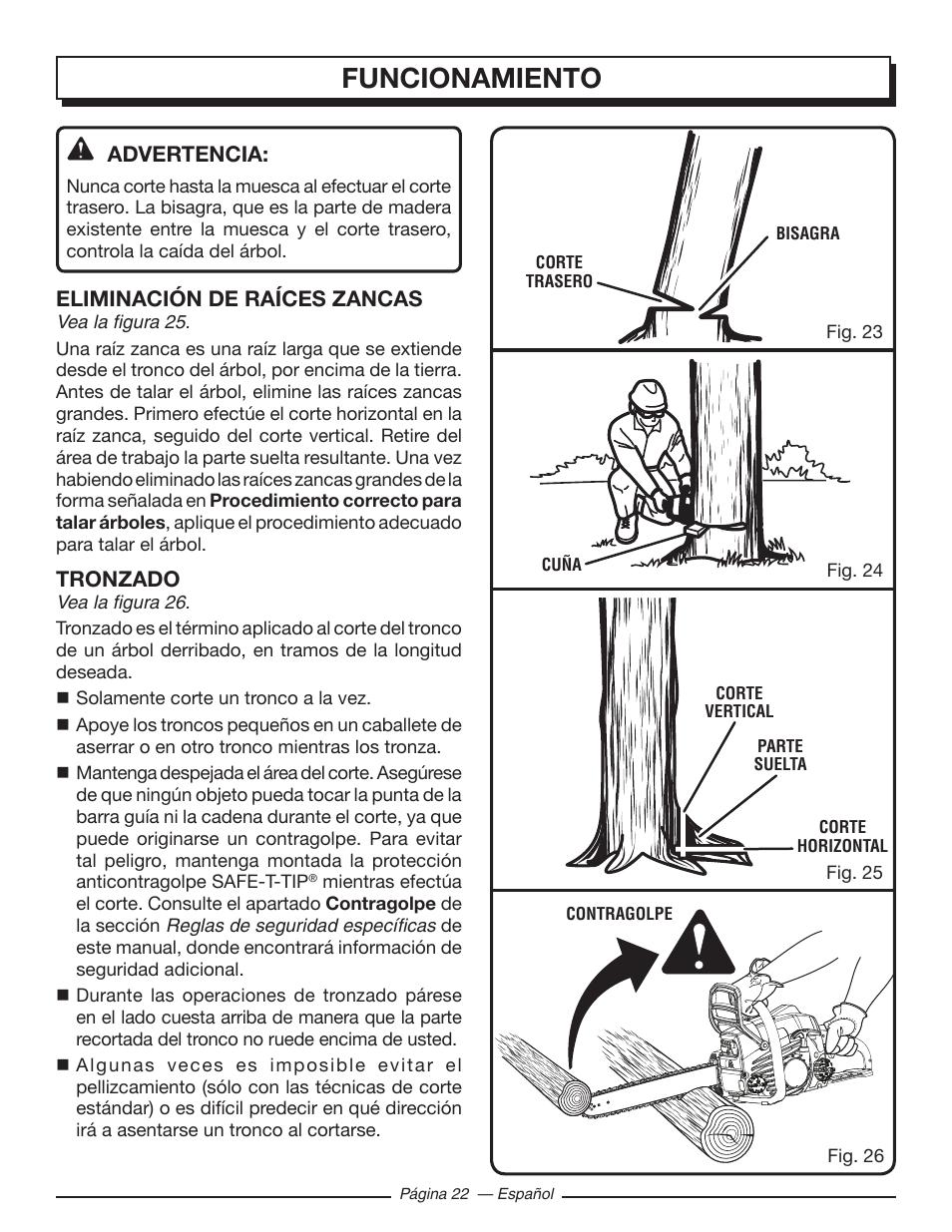 Funcionamiento | Homelite UT10586 User Manual | Page 100 / 120