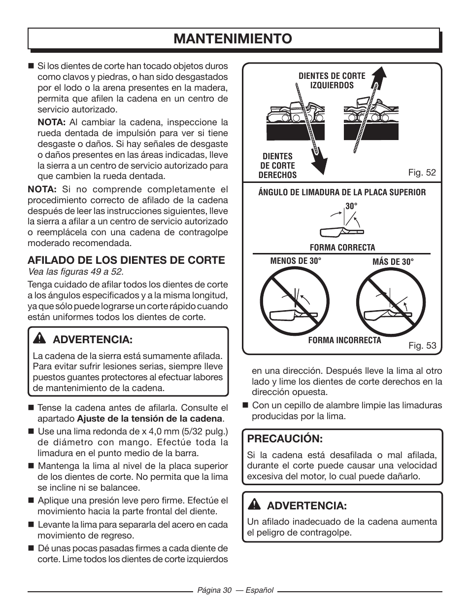 Mantenimiento | Homelite UT10586 User Manual | Page 108 / 120