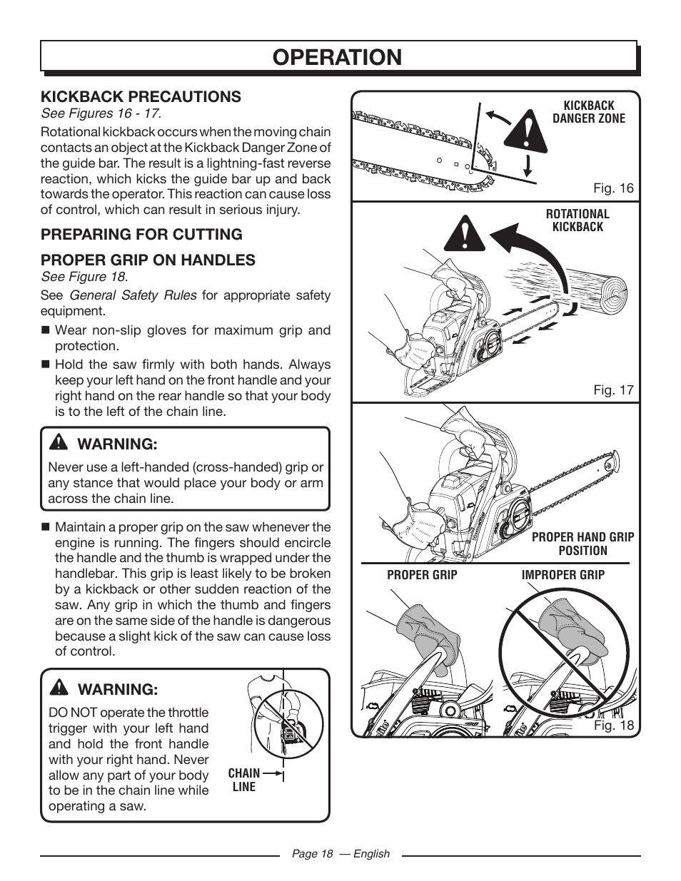 Operation | Homelite UT10586 User Manual | Page 18 / 120