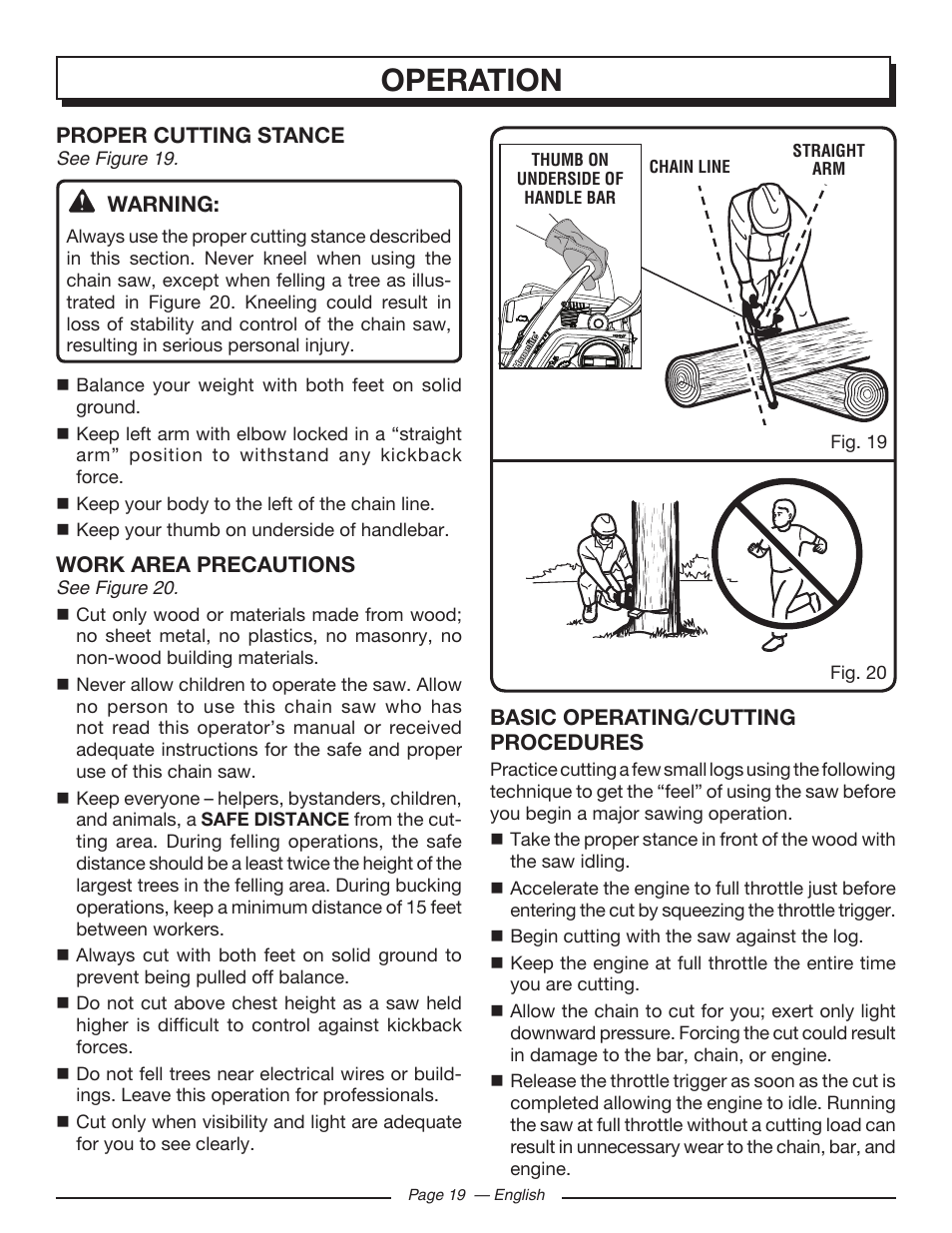 Operation | Homelite UT10586 User Manual | Page 19 / 120