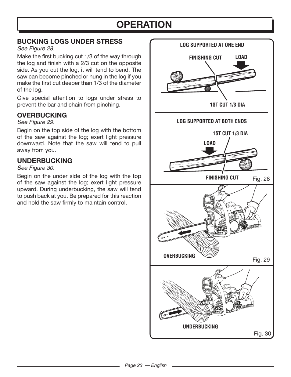 Operation | Homelite UT10586 User Manual | Page 23 / 120
