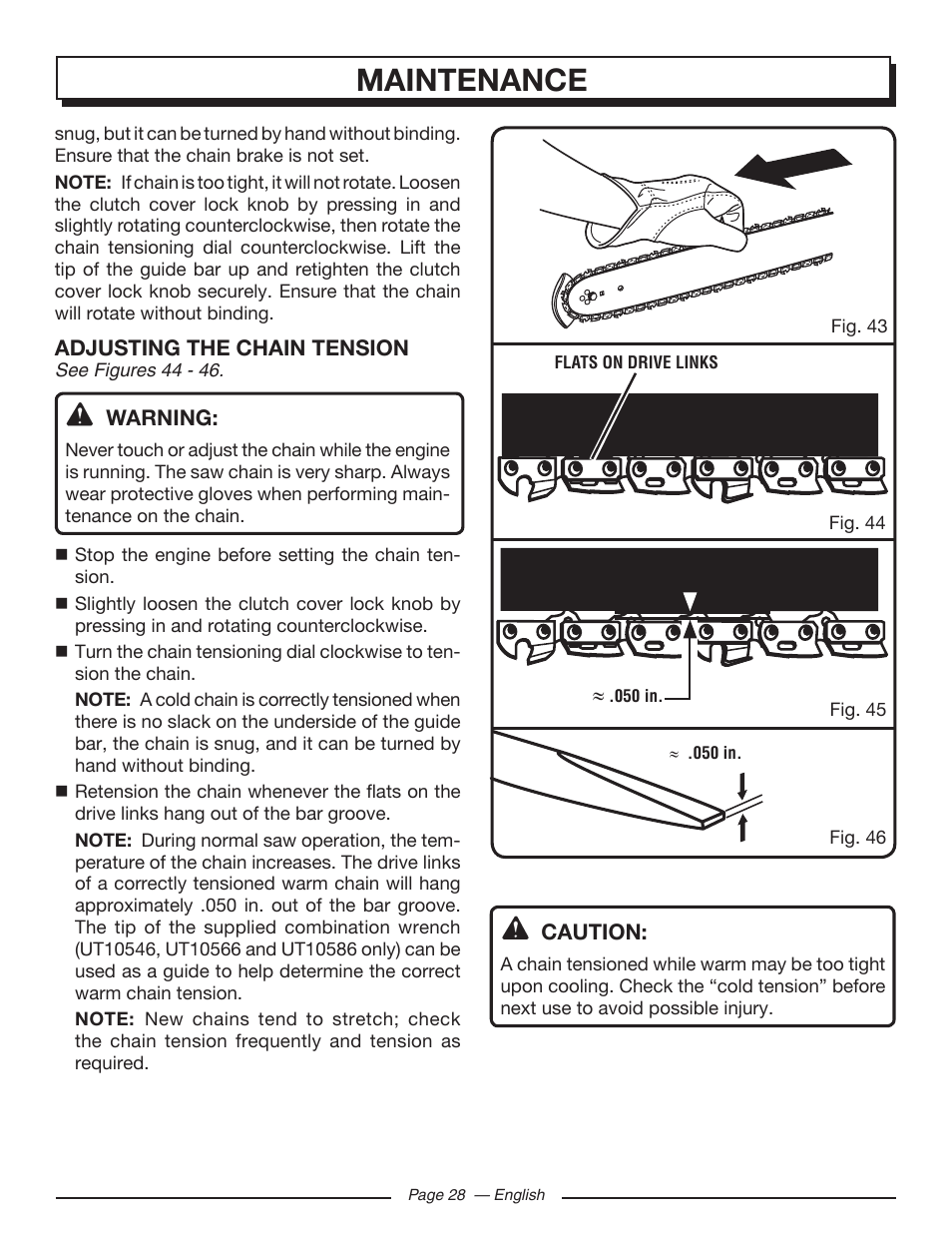 Maintenance | Homelite UT10586 User Manual | Page 28 / 120