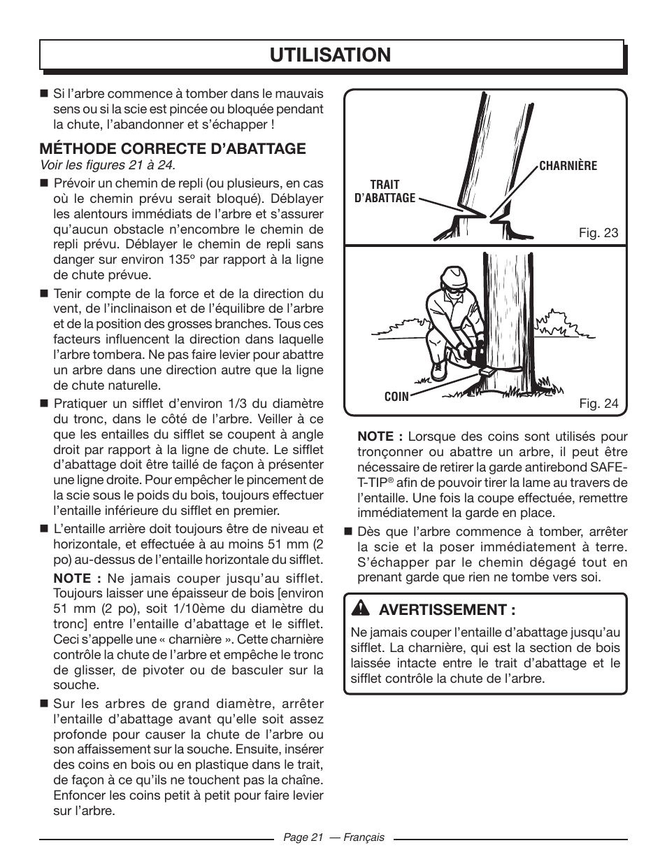 Utilisation | Homelite UT10586 User Manual | Page 60 / 120