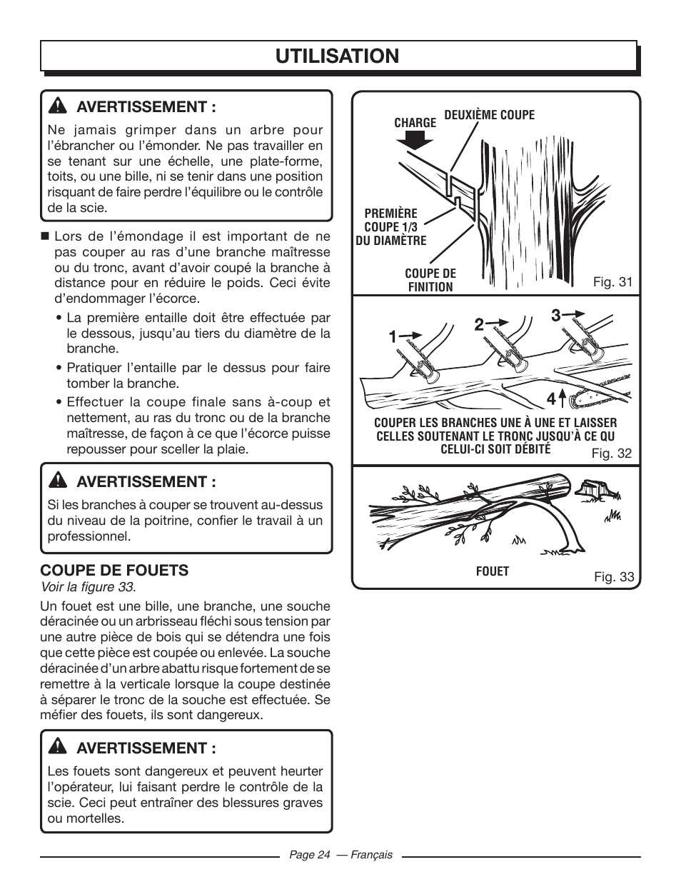 Utilisation | Homelite UT10586 User Manual | Page 63 / 120