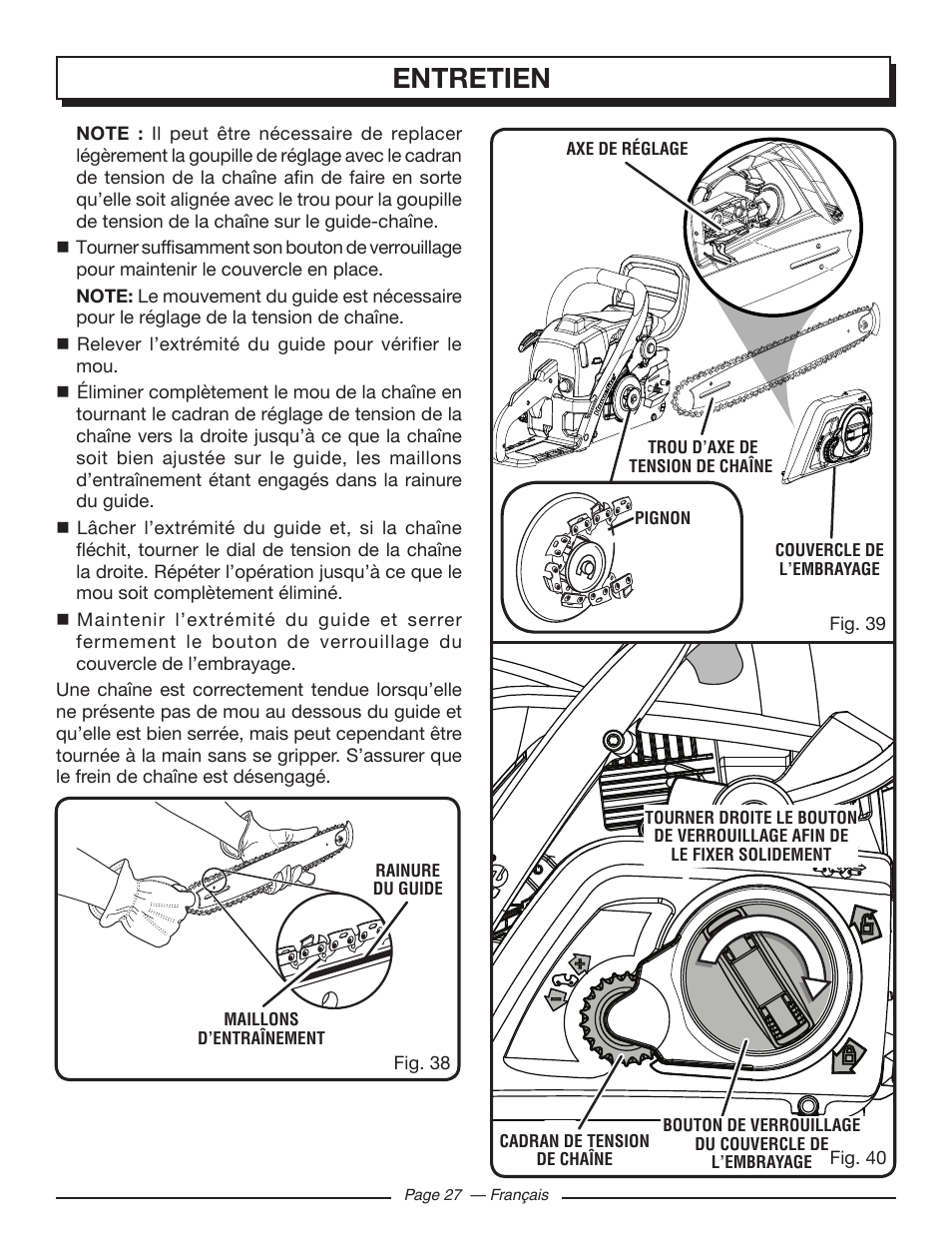 Entretien | Homelite UT10586 User Manual | Page 66 / 120