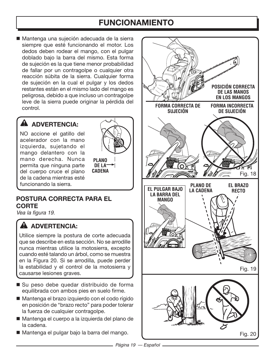 Funcionamiento | Homelite UT10586 User Manual | Page 97 / 120