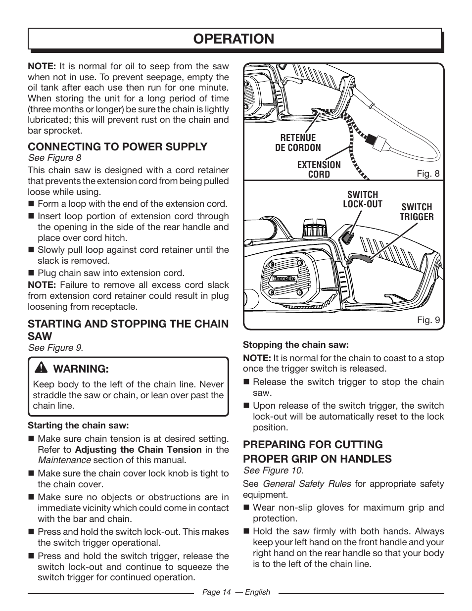 Operation | Homelite UT43103 User Manual | Page 14 / 92