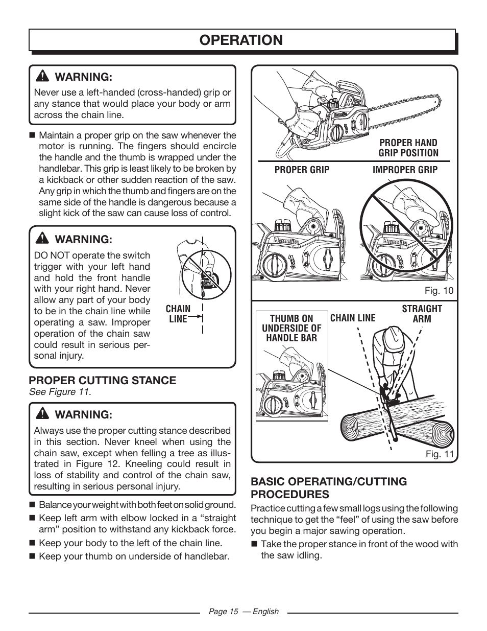 Operation | Homelite UT43103 User Manual | Page 15 / 92