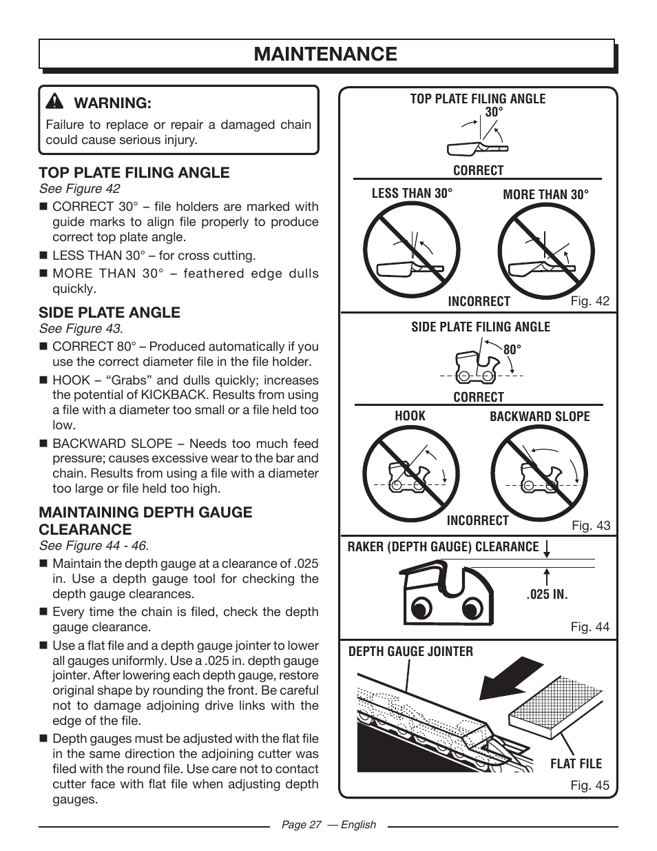 Maintenance | Homelite UT43103 User Manual | Page 27 / 92