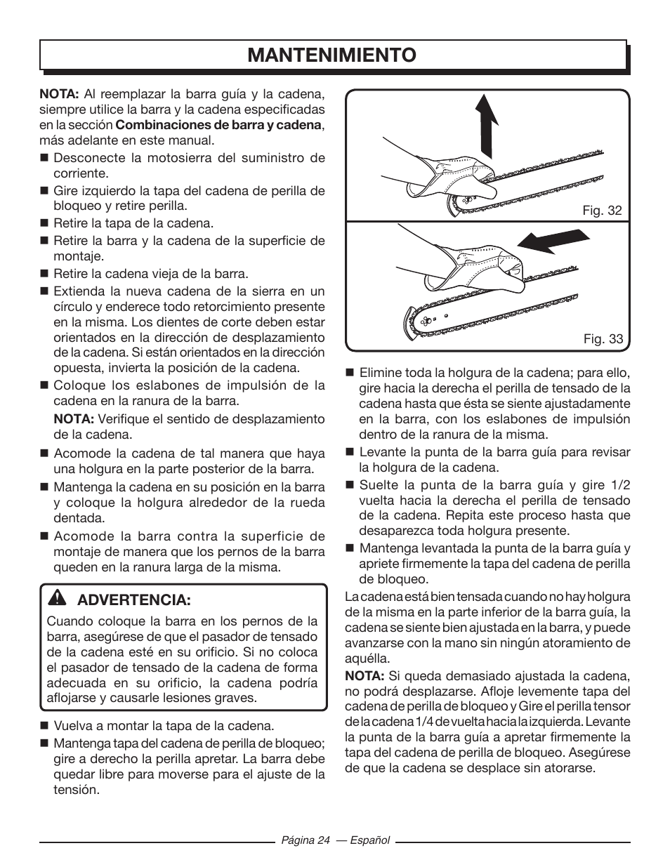 Mantenimiento | Homelite UT43103 User Manual | Page 83 / 92