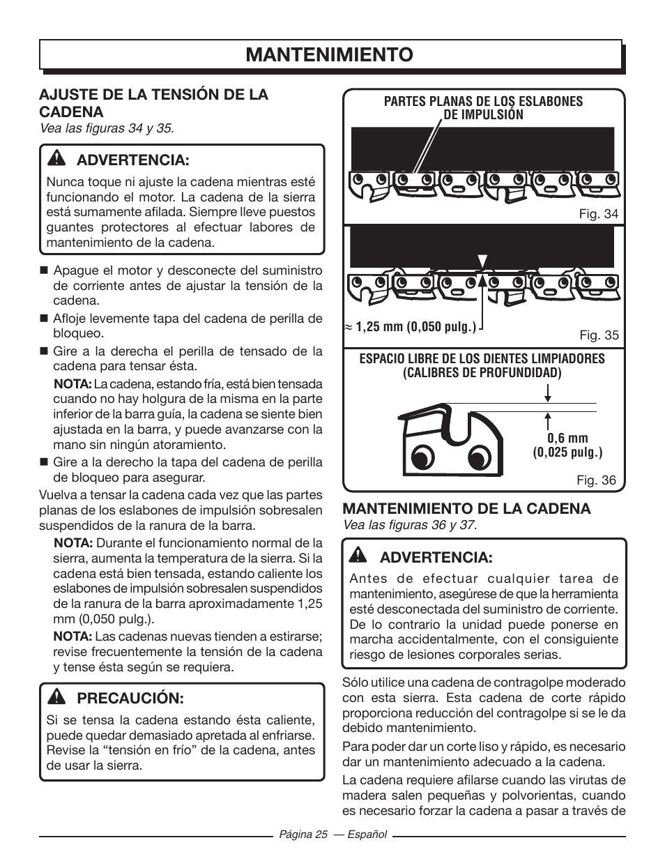 Mantenimiento | Homelite UT43103 User Manual | Page 84 / 92