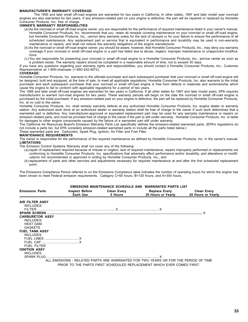 Homelite ut 10910 User Manual | Page 33 / 40