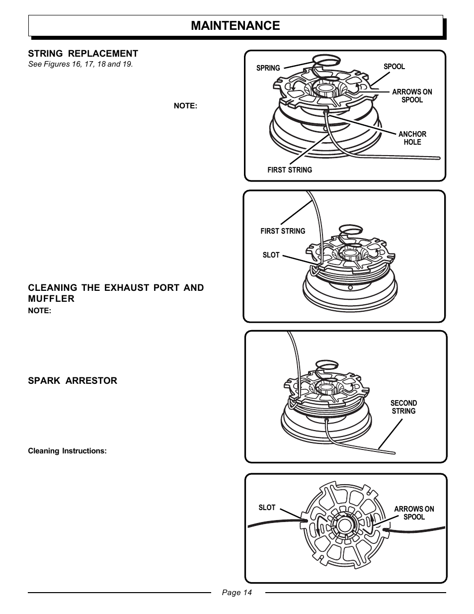 Maintenance | Homelite UT20763 User Manual | Page 14 / 22