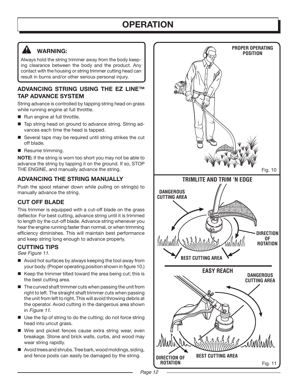 Operation | Homelite EASY REACH UT20024B User Manual | Page 12 / 22