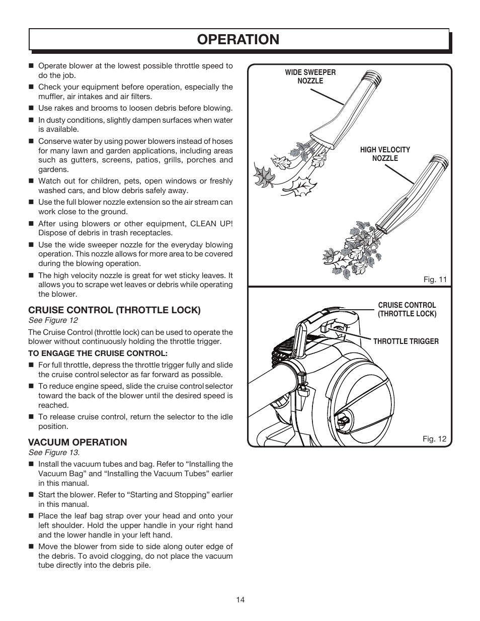 Operation | Homelite VAC ATTACK II UT08542 User Manual | Page 14 / 22