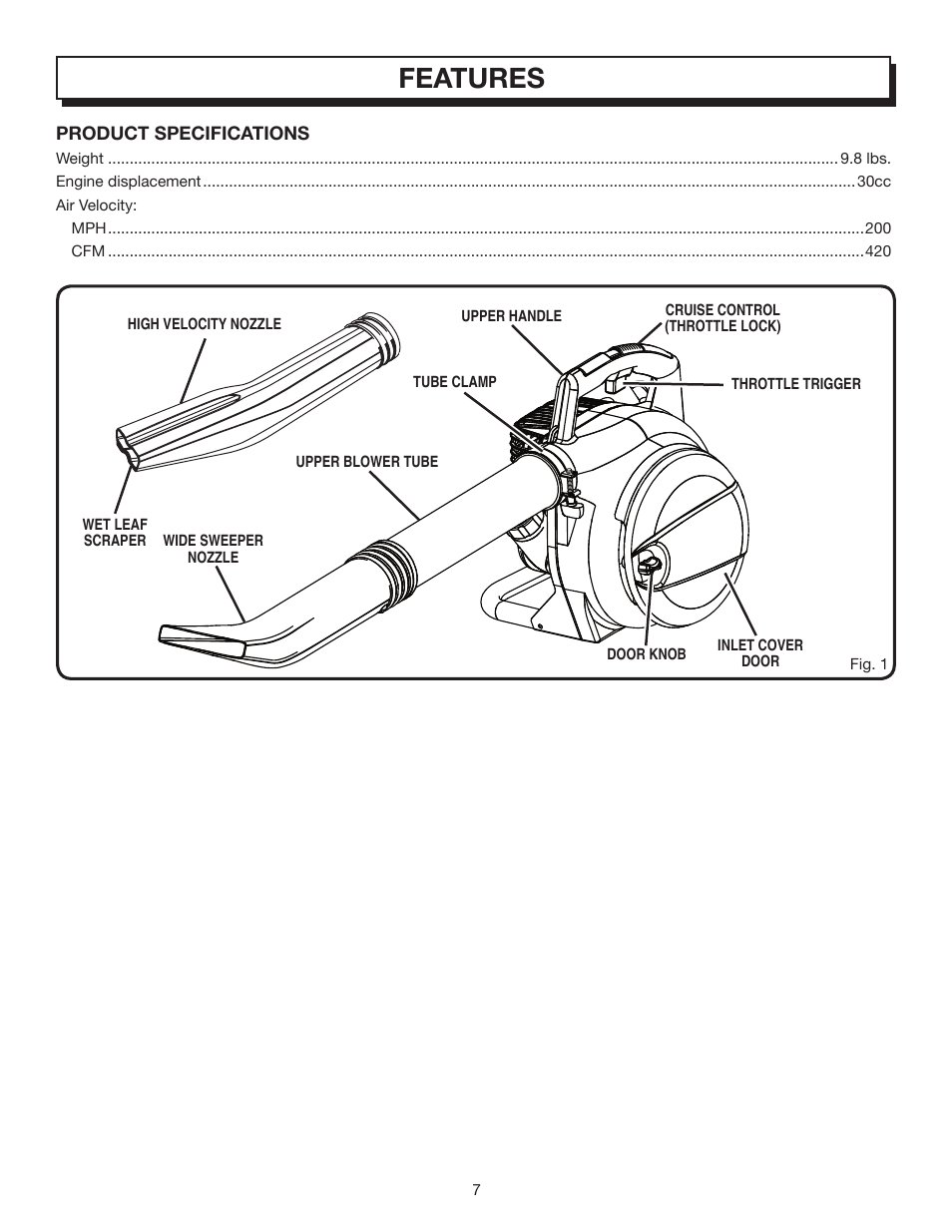 Features | Homelite VAC ATTACK II UT08542 User Manual | Page 7 / 22