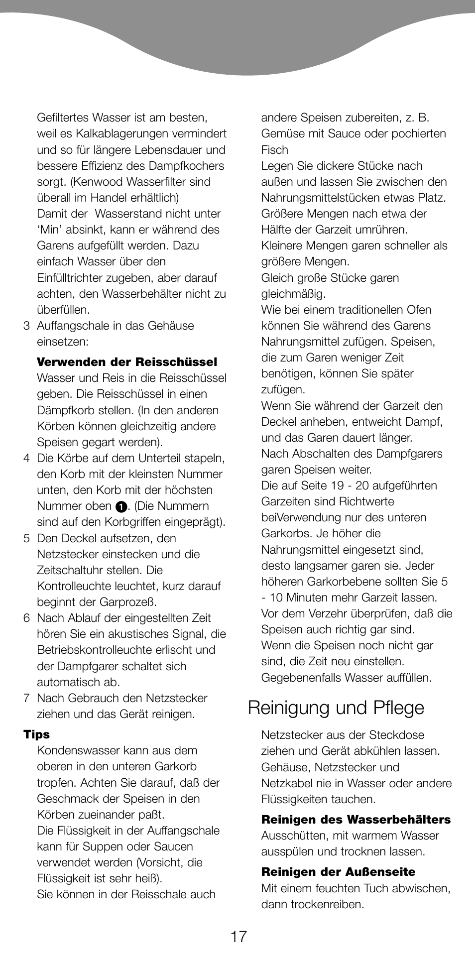 Reinigung und pflege | Kenwood FS360 User Manual | Page 19 / 91