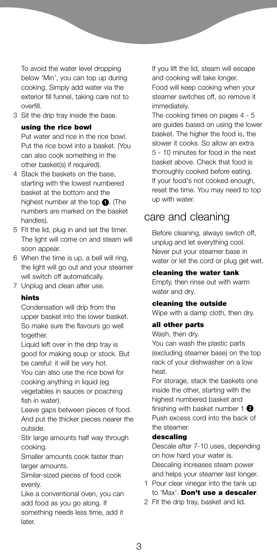 Care and cleaning | Kenwood FS360 User Manual | Page 5 / 91