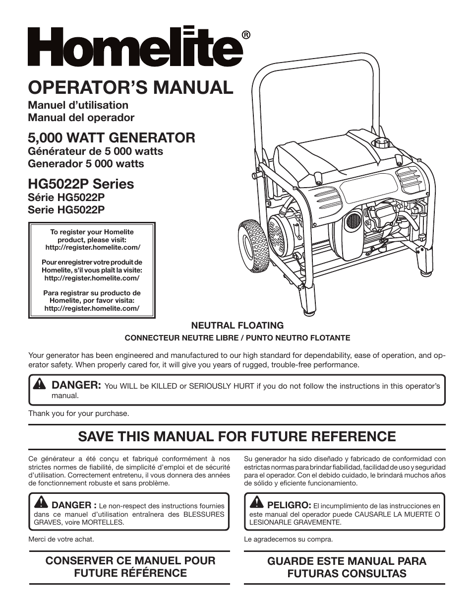 Homelite HG5022P User Manual | 60 pages