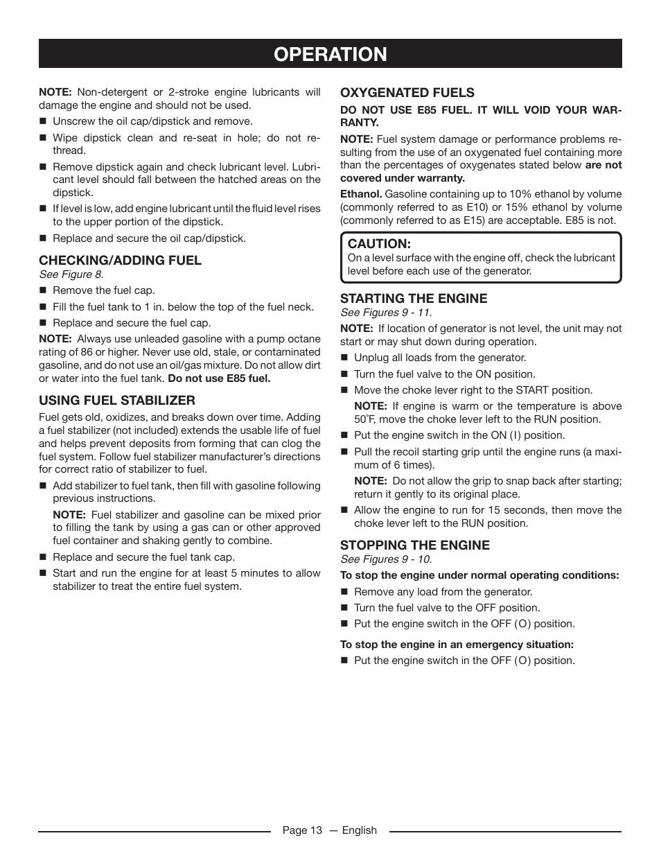 Operation | Homelite HG5022P User Manual | Page 17 / 60