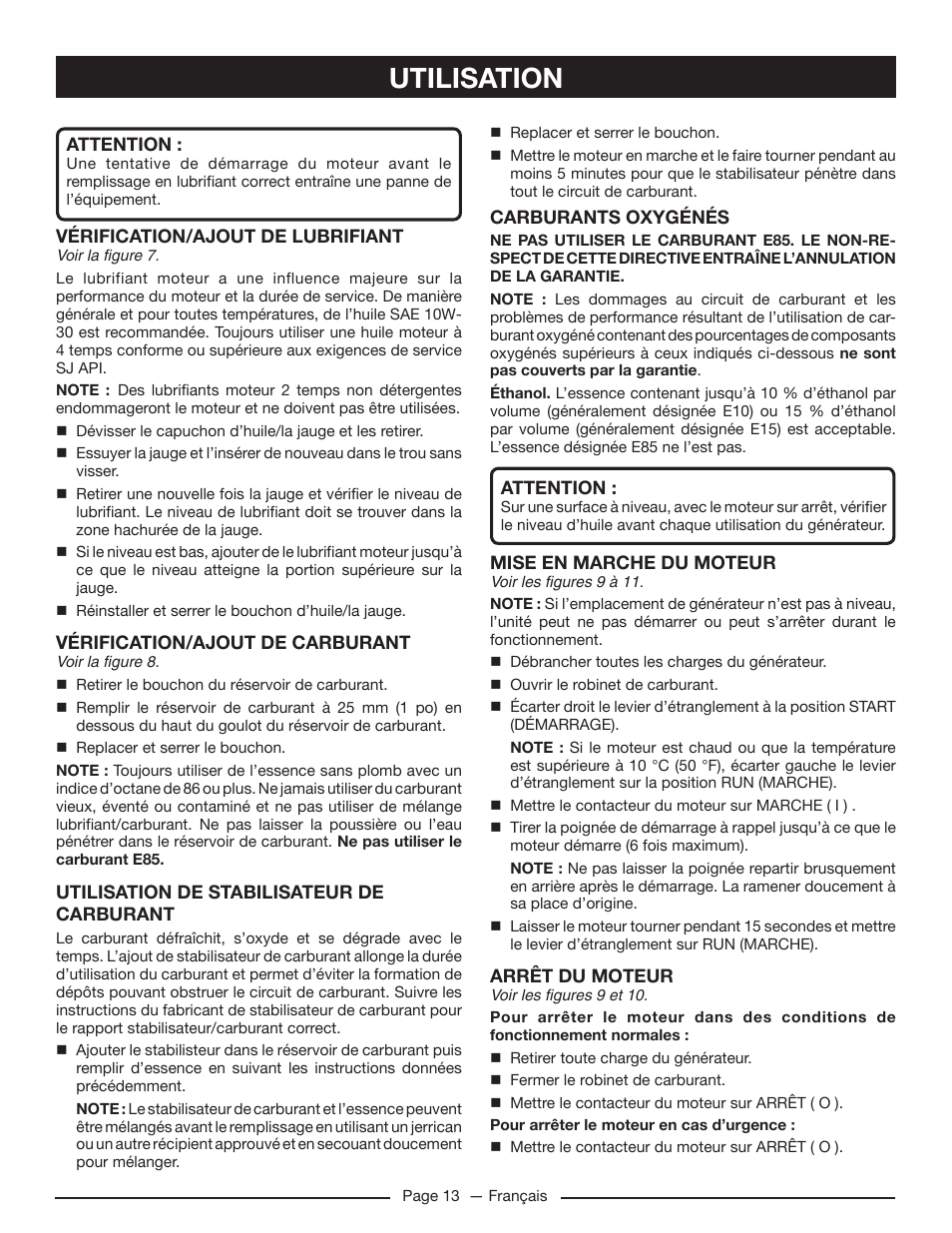 Utilisation | Homelite HG5022P User Manual | Page 35 / 60