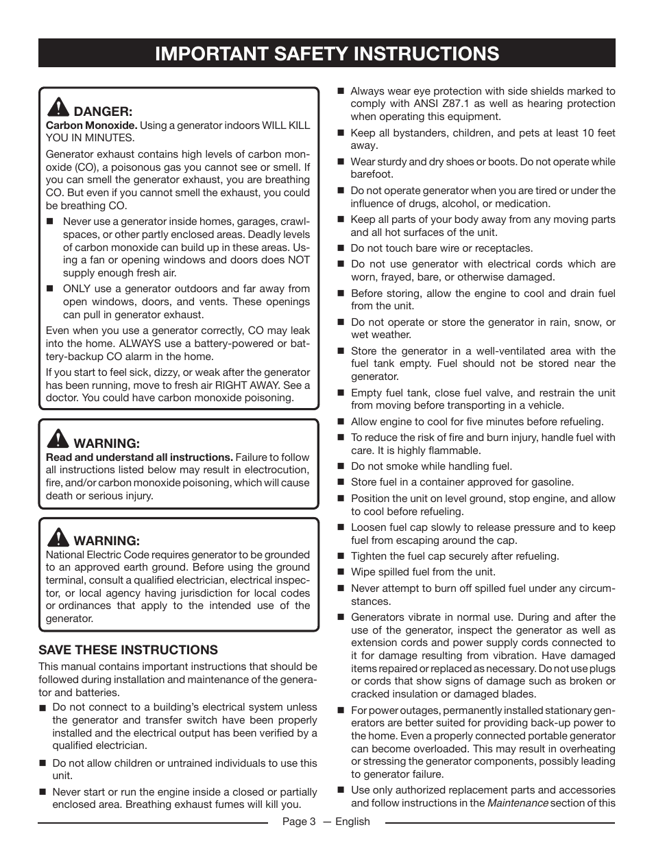 Important safety instructions | Homelite HG5022P User Manual | Page 7 / 60