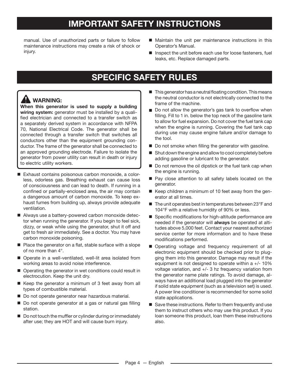 Homelite HG5022P User Manual | Page 8 / 60