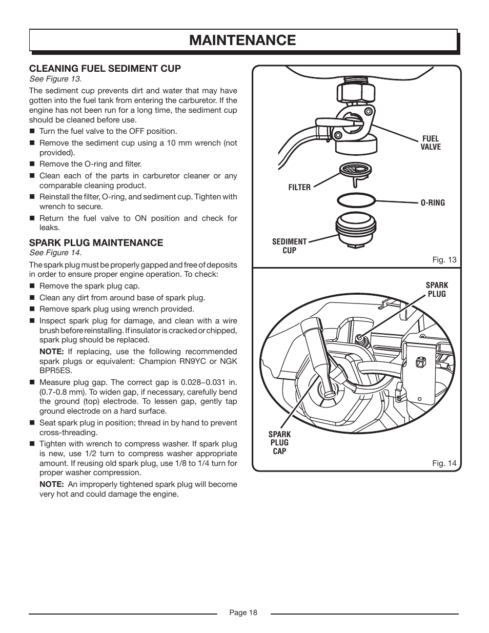 Maintenance | Homelite HG6000 User Manual | Page 18 / 24