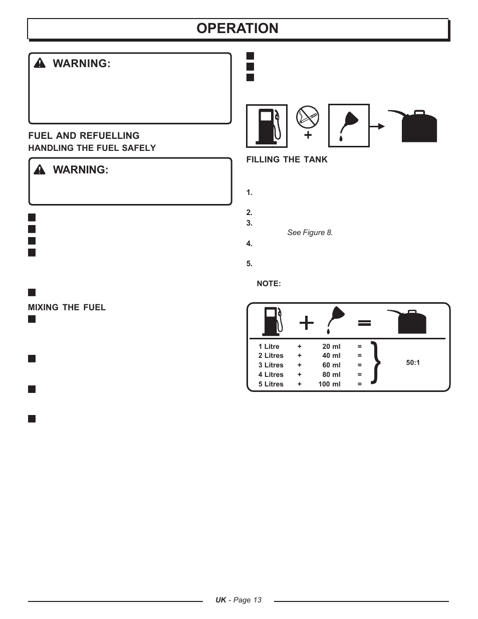 Operation, Warning | Homelite CSP3816 - UT74123A User Manual | Page 13 / 40
