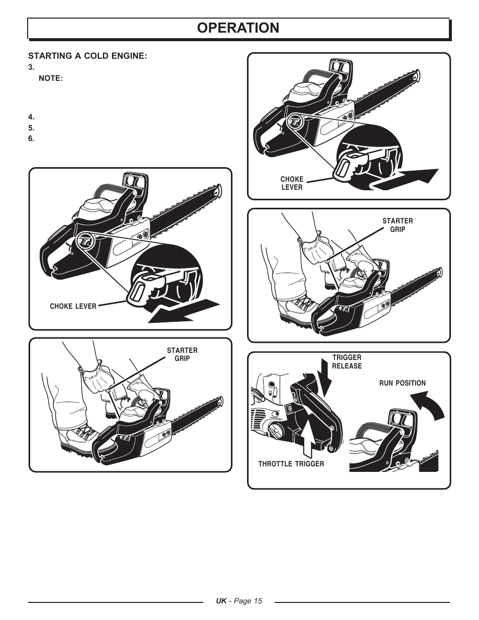 Operation | Homelite CSP3816 - UT74123A User Manual | Page 15 / 40