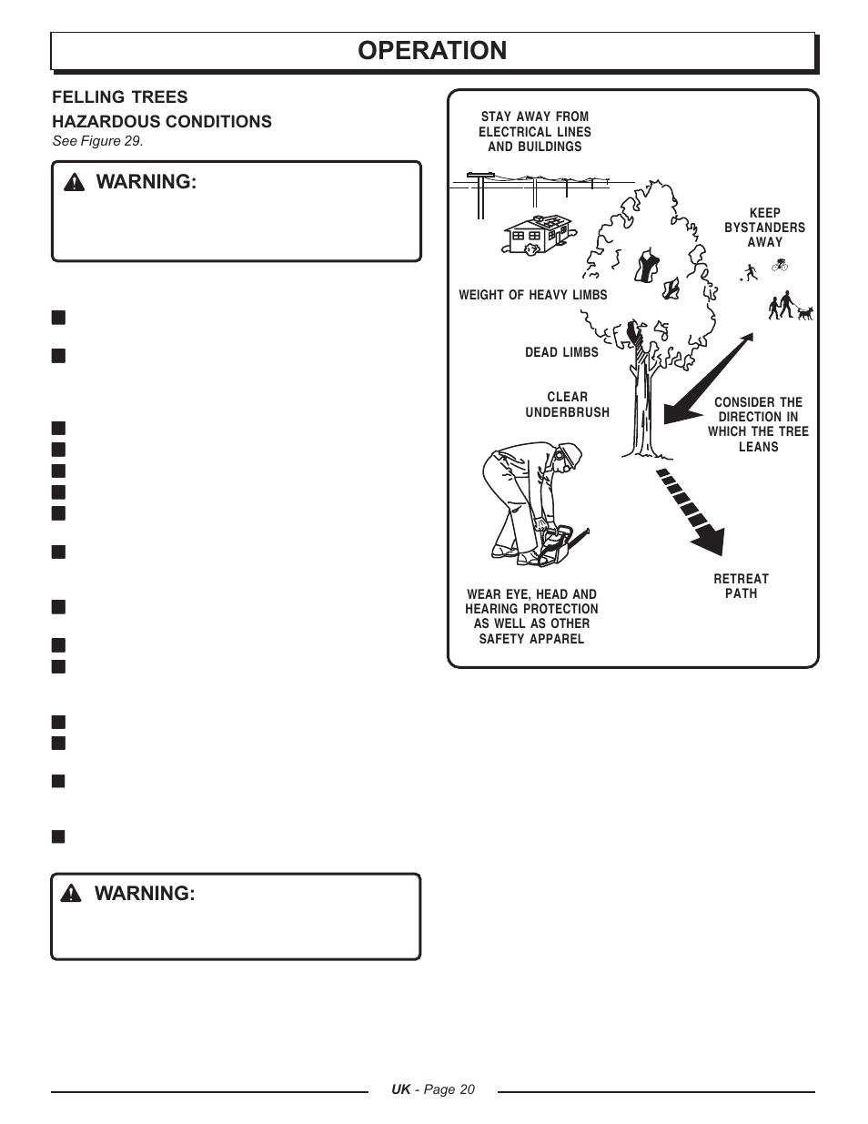 Operation, Warning | Homelite CSP3816 - UT74123A User Manual | Page 20 / 40