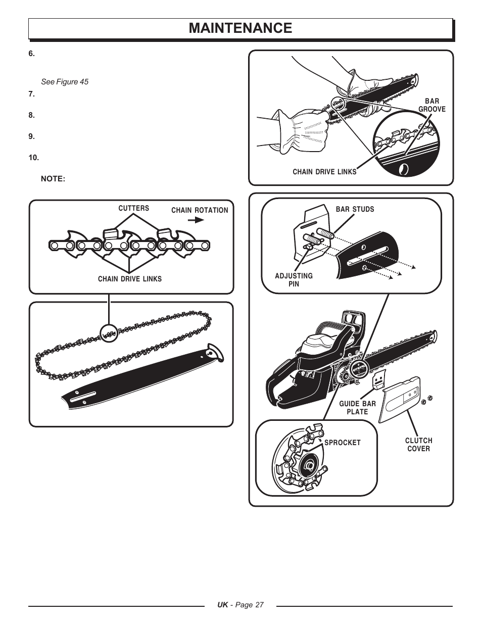 Maintenance | Homelite CSP3816 - UT74123A User Manual | Page 27 / 40