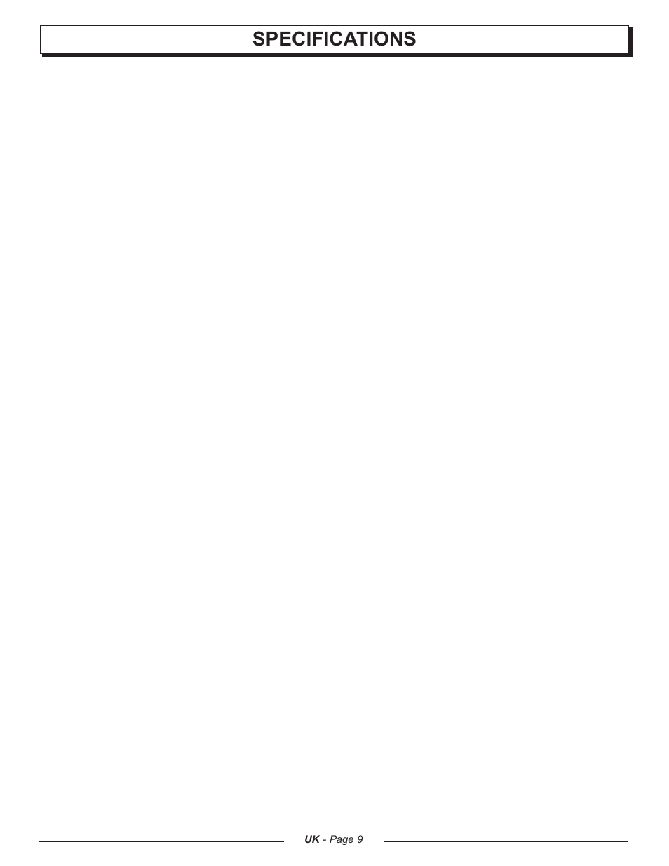 Specifications | Homelite CSP3816 - UT74123A User Manual | Page 9 / 40