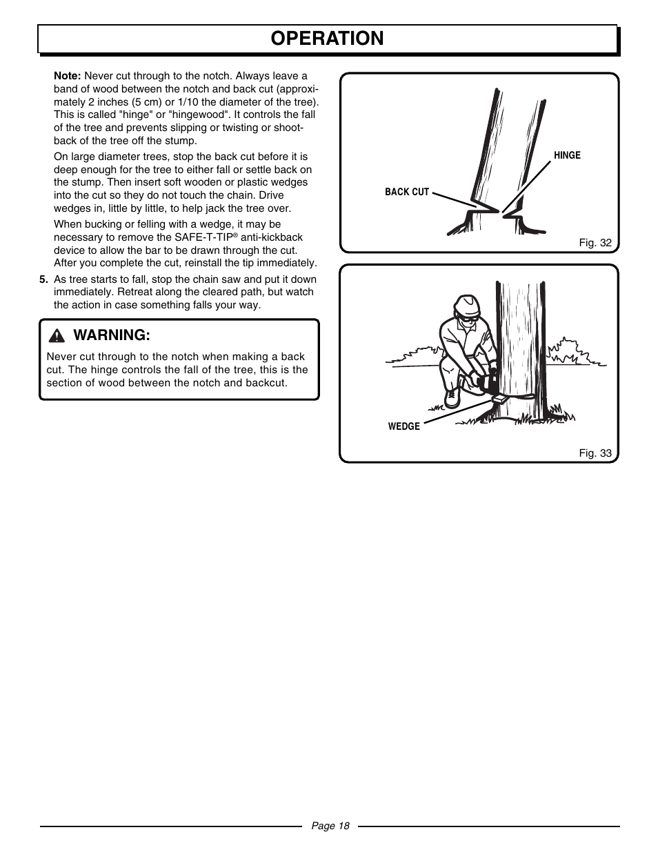 Operation, Warning | Homelite UT10560 User Manual | Page 18 / 36