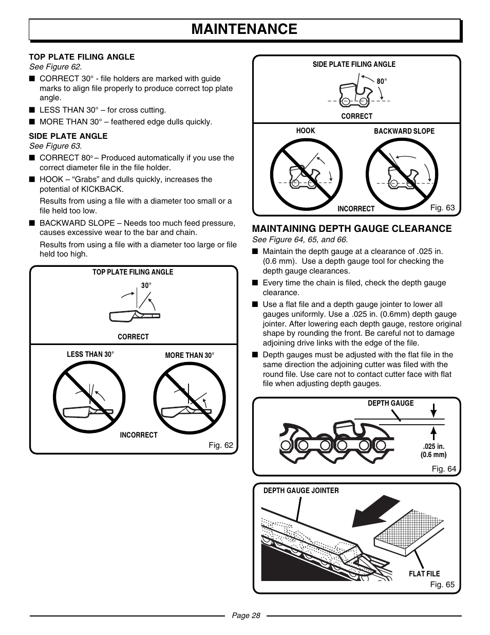 Maintenance | Homelite UT10560 User Manual | Page 28 / 36