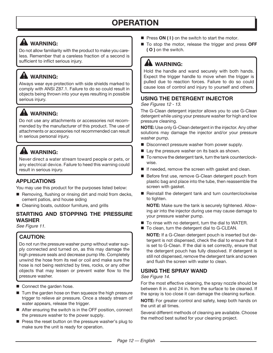 Operation | Homelite UT80720 User Manual | Page 16 / 52