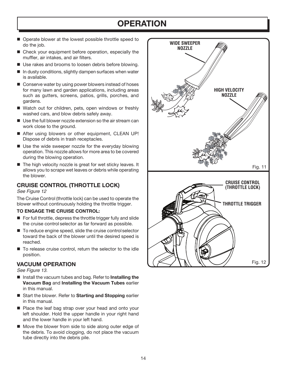 Operation | Homelite VAC ATTACK II UT08542B User Manual | Page 14 / 22