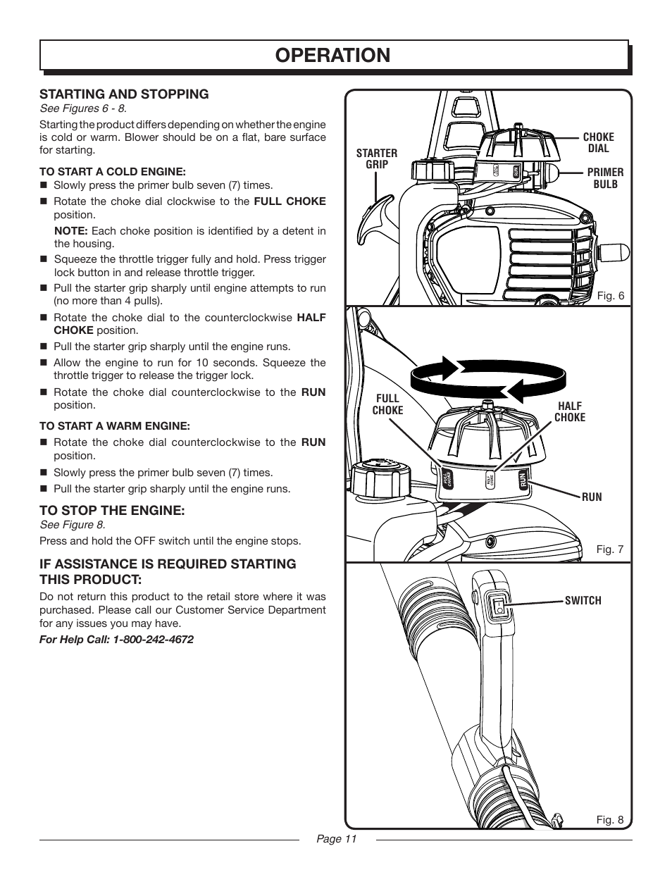 Operation | Homelite MIGHTYLITE UT08981 User Manual | Page 11 / 20