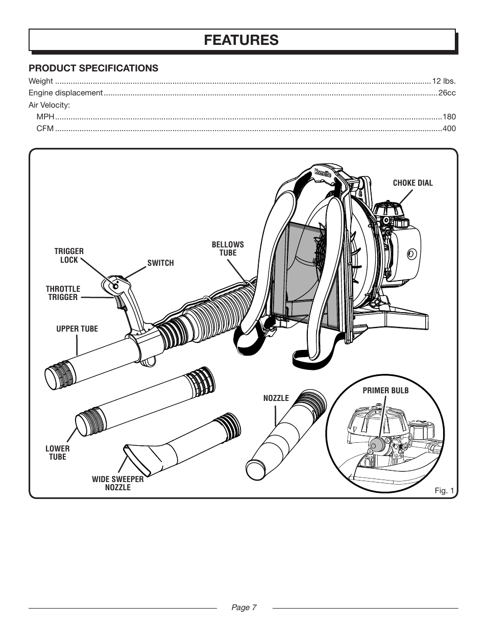 Features | Homelite MIGHTYLITE UT08981 User Manual | Page 7 / 20